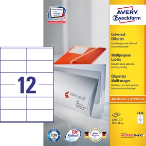 Avery ILC uniwersalne etykiety 105 x 48 mm, 1200 szt.